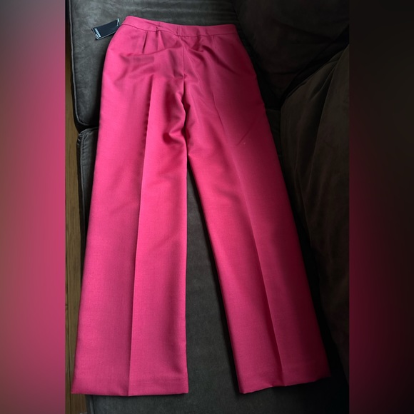 Jones Wear Essential Red NWT Crease In Front &.Back Wide & Straight Leg Sz 6 - Picture 2 of 15